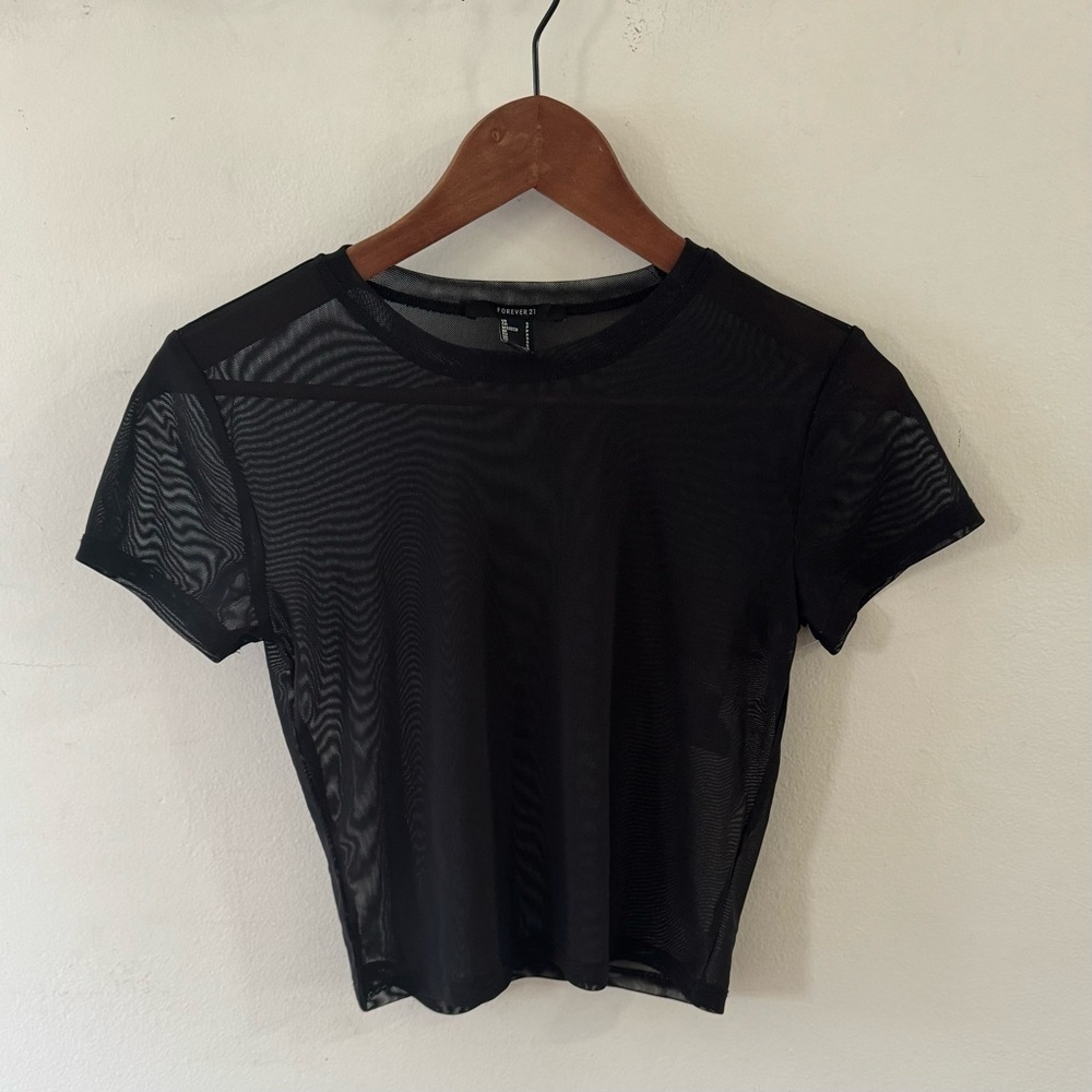 Sheer black crop top, size S​